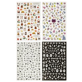 allydrew A70651 4 Sheets Nail Stickers Nail Art Set - Bunnies & Cats Nail Stickers (4 Sheets)