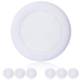 TOPELER 6'' Dimmable Flush Mount Ceiling Light, 15W Low Profile Surface Mount LED Disc Light, Installs into Junction Box or Recessed Can, 3000K Warm White 1000lm, ETL-Listed, 6 Pack
