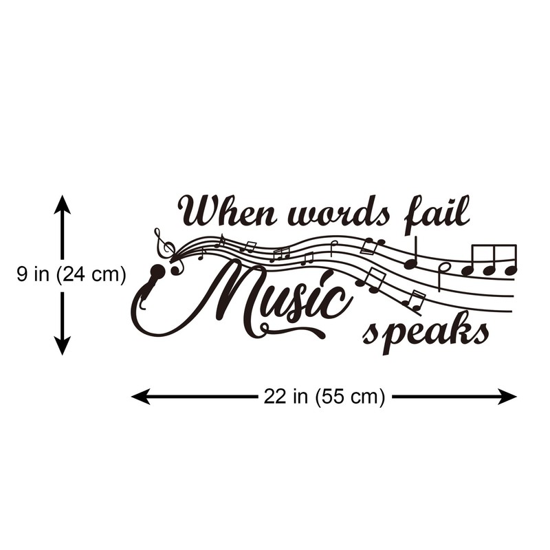 When Words Fail Music Speaks Vinyl Wall Decals Wall Quotes