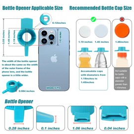 Awaiymi 6 Pack Plastic Water Bottle Cap Opener Fits Caps with Diameters from 1.19in to 1.45in(Not Applicable Beyond This Range),Bottle Opener Keychain for Arthritic Hands, Seniors,Weak Hands,Outdoor