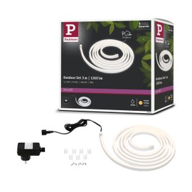 Paulmann 78905 LED Strip Set Outdoor SimpLED 3 m Warm White Including 1 x 12 Watt Strip White Plastic Light Strips 3000 K