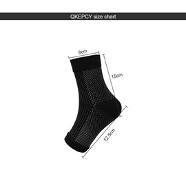QKEPCY Ankle Compression Stockings Women Men Foot Compression Ankle Support Compression Socks for Women Orthopaedic Neuropathic Socks Compress Socks, 4 x black