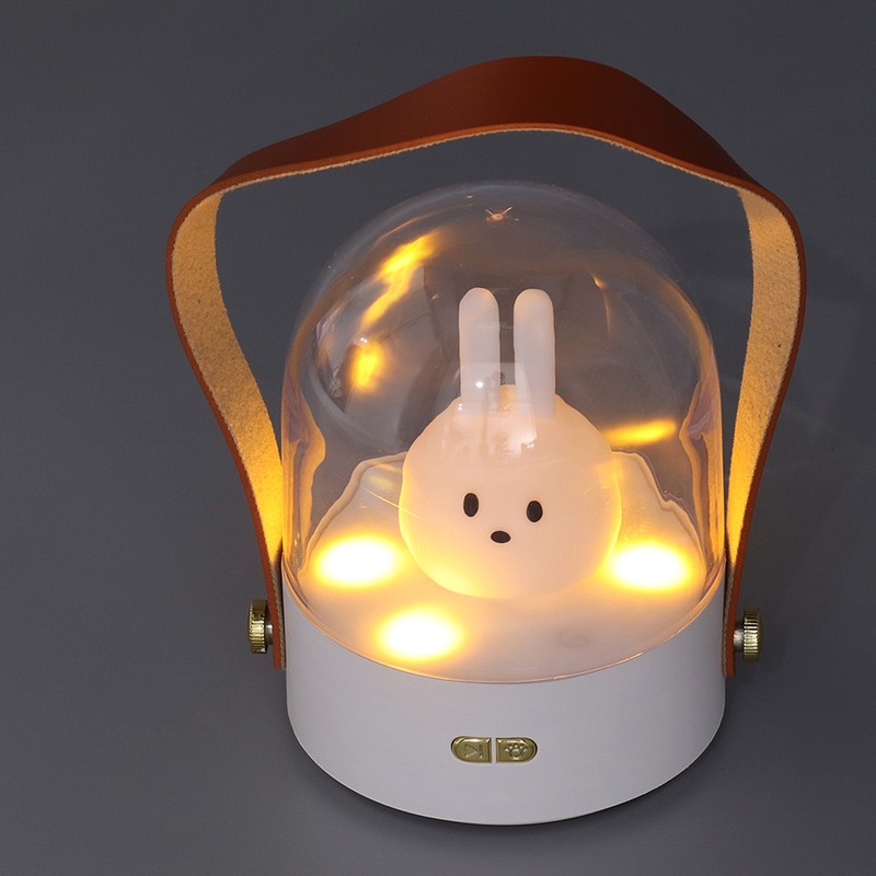 Portable Music Night Light Bedroom Desktop Cute Cartoon Lamp Three