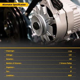 YINAVAGAD Alternator 1.8L 2.0L 2.4L L4 for Dodge Avenger Caliber 2007-2013, for Chrysler 200 Sebring Cirrus 2007-2013, for Jeep Compass Patriot 2007-2017, Replaces 11231N 04801323AB AMT0194 400-48056