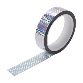 RATCHROLL 1 Roll Universal Air-Release Adhesive Pinstripe Tape Holographic Automotive Pinstriping Tape Silver Tone 0.98"x164.04ft