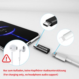 TRANLIKS Adapter Micro USB to Lightning, Compatible for Lightning Female to Micro USB Male Adapter Convert Connector Support Charge and Data Sync Compatible with Micro USB Devices(2 Pack Black)