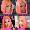 PANDA ANGEL Pink Bob Wig Human Hair 13X4 HD Pink