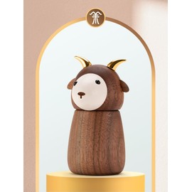 Zodiac Toothpick Holder Wooden Case Creative Restaurant Living Room Wooden Toothpick Case Solid Wood (Sheep/Lamb)