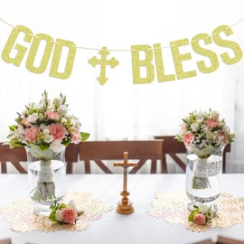 God Bless Banner, My Baptism Garland, Fist Communion, Wedding/Christening/Baptism/Baby Shower Party Decorations