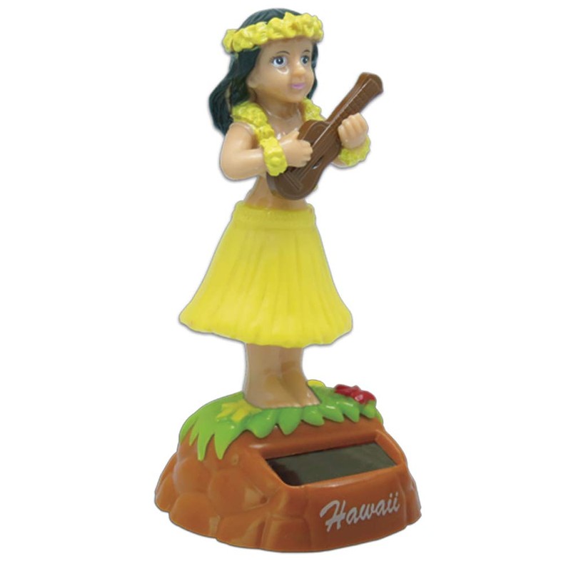 Hula Girl with Ukulele Solar Doll