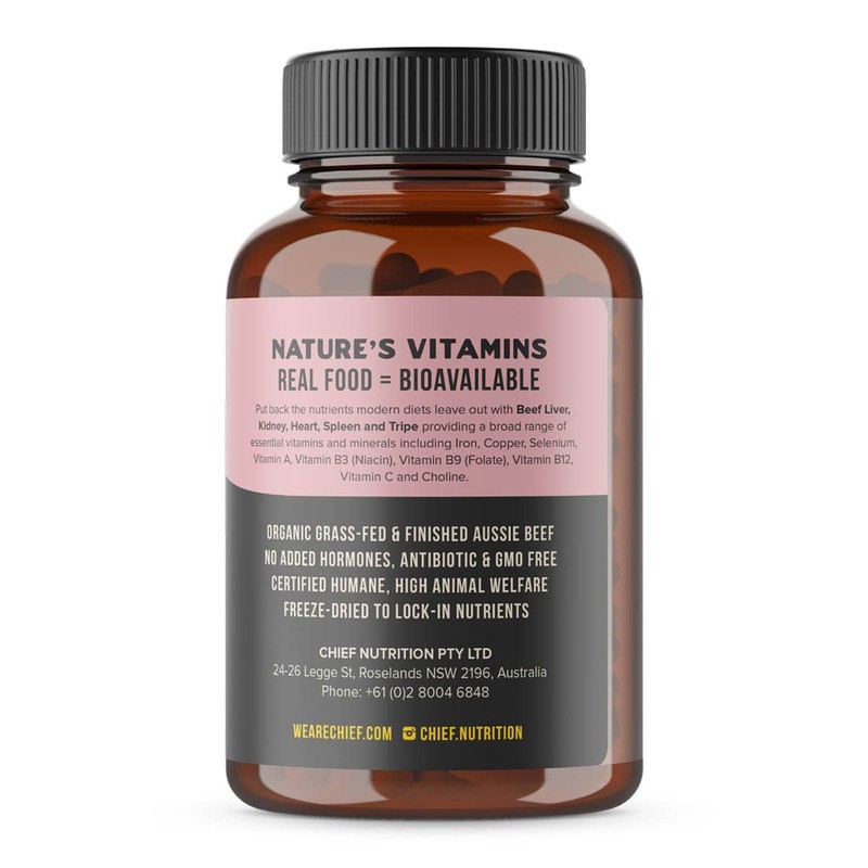 Chief Organic Beef Offal Multivitamin Capsules, 120 Capsules
