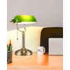 Newrays Green Glass Bankers Desk Lamp, Stepless Dimmable Table Lamp