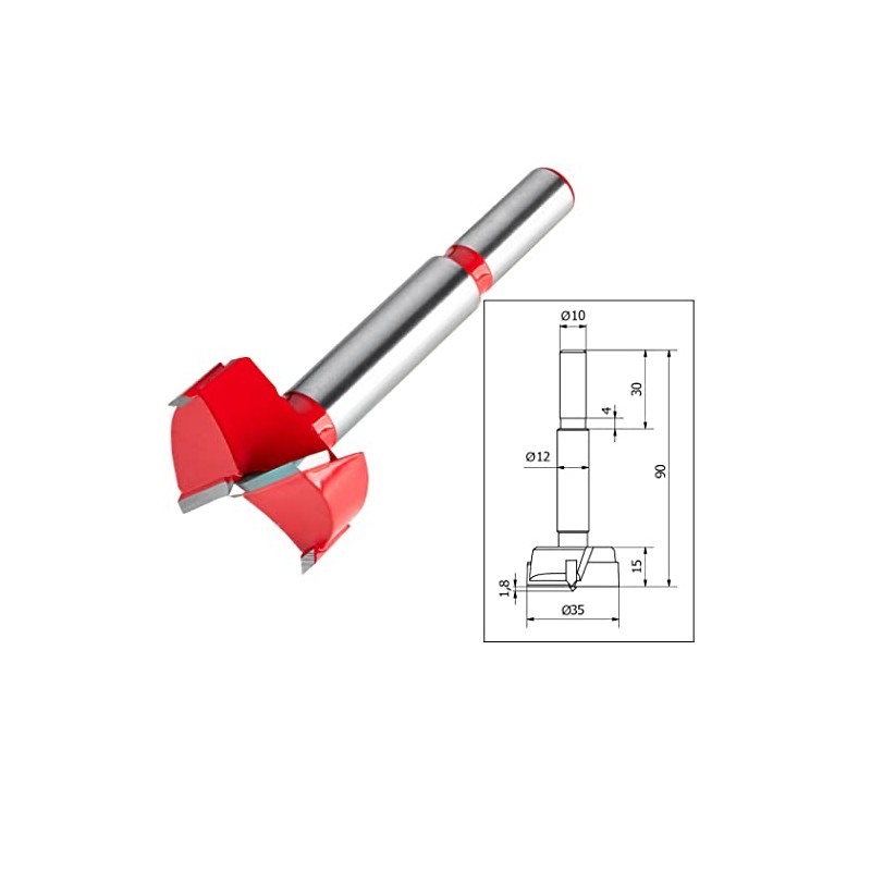 SOTECH Precision Pot Drill Diameter 35 mm x 90 mm