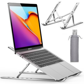 Laptop Stand, Foldable, Ergonomic, 6 Levels of Height & Angle Adjustment, Computer Stand, Laptop Stand, Relieves Back Pain, Stiff Back Pain, Stiff Shoulders, Anti-Slip, PC Stand, Laptop Stand, Posture