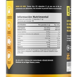 Fenogreco, Calcio, Hierro y Magnesio 180 Cápsulas 1000 mg por porción. Ingredientes Naturales. Fenugreek B Life.