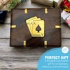 Thorness Elegant Black Wooden Playing Card Box with Brass Accents