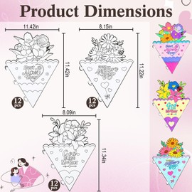 Hollowfly 36 Pcs Mothers Day Crafts for Kids DIY Flower Bouquet Kit Flower Crafts for Kids Toddler Gifts for Mothers Day Mother's Day Crafts for Kids Classroom Mothers Gifts from Kids Arts and Crafts