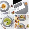 HEYOMART Round Placemats and Coasters Set of 6, Braided Woven