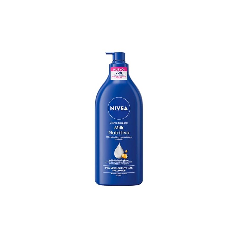 Nivea Body Crema Corporal Humectante Milk Nutritiva 625ml Horas Humectación