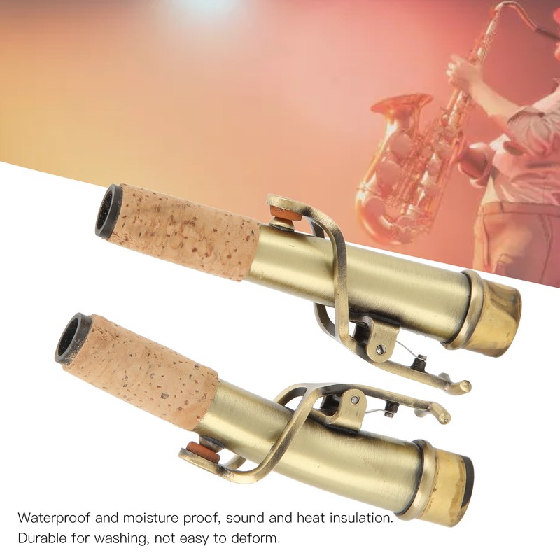 2Pcs Saxophone Neck Metal Straight Curved Accessory Replacement Set Kit