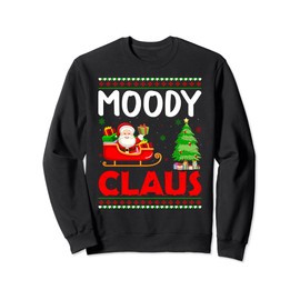 Xmas Tree Santa Christmas Costume Matching Moody Claus Sweatshirt