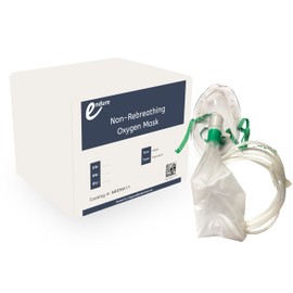 Endure Industries Case of 30 Standard Non-Rebreathing Oxygen Mask, Rebreather Oxygen Mask, Adult Size