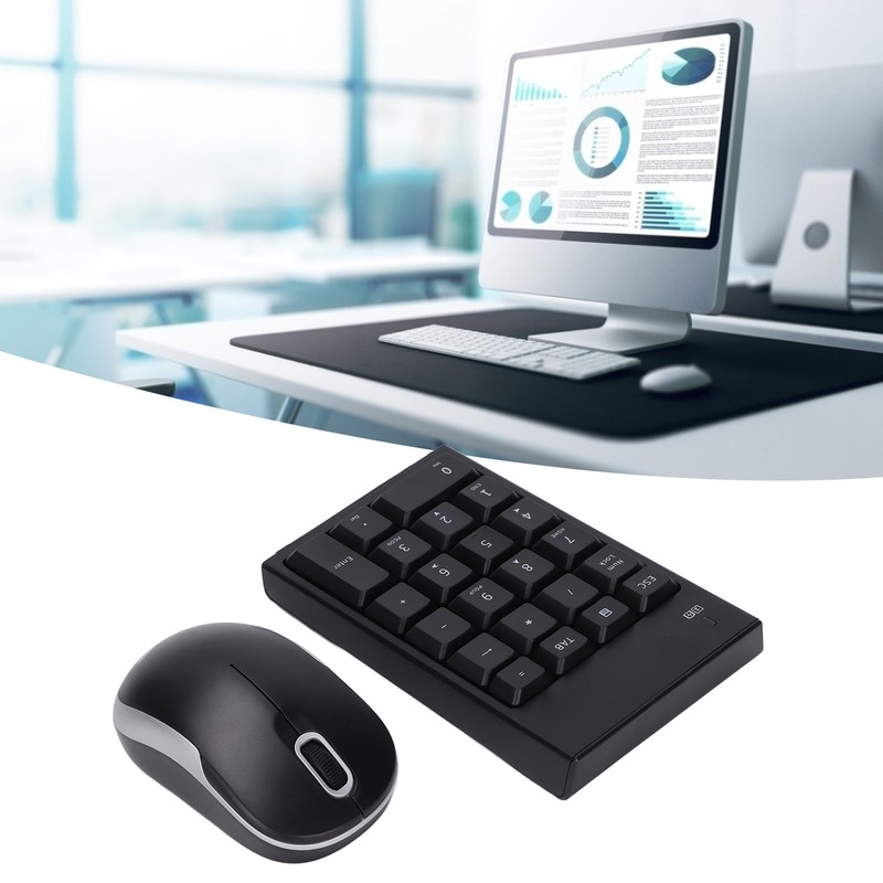 Numeric Keyboard Mouse Set MC‑61CB Wireless 2.4g Portable Silent Keypad