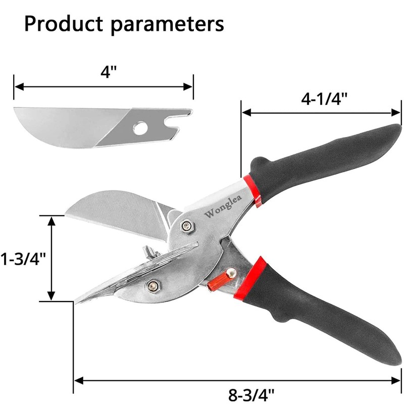 Wonglea Multi-Angle Miter Shears for Angular Cutting Molding Crafting,Quarter Round