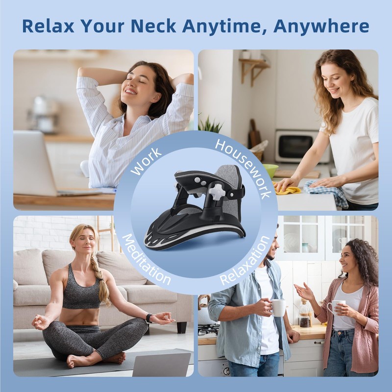 Neck Stretcher Cervical Traction, Adjustable Cervical Neck Traction Device, Neck