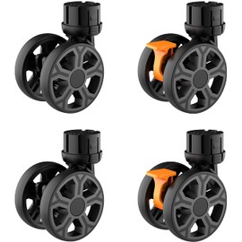 Heavy Duty Rotary Wheels, Durable, Wear-Resistant, Noiseless 360° Rotating Wheel for BY06 Folding Utility Cart Shopping Trolley (Black, 4-Pack)