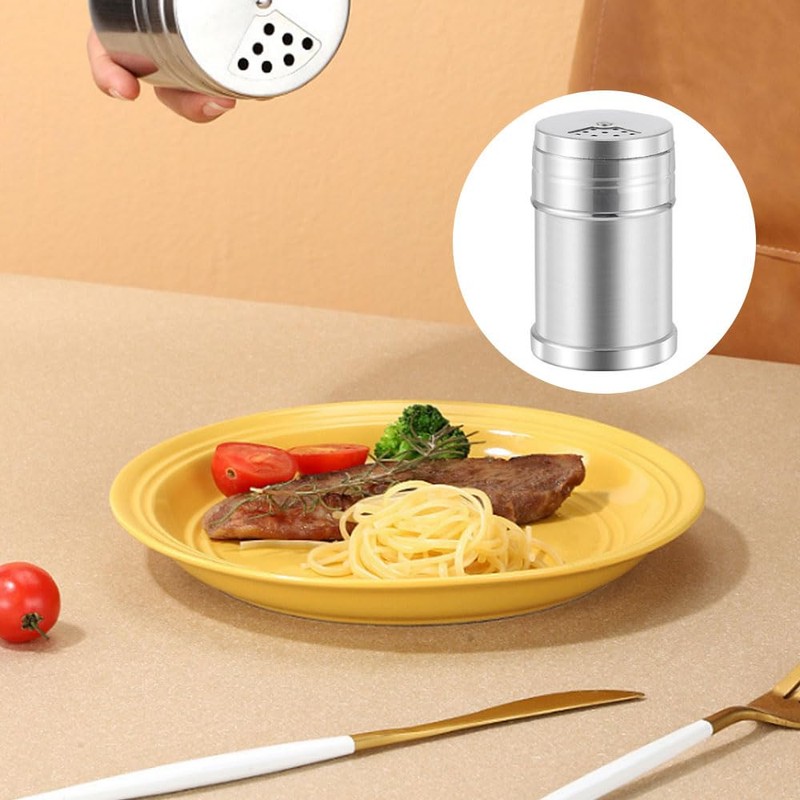 6 PCS Shaker Seasoning Cans with Rotating Cover Steel Seasoning