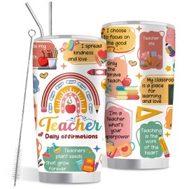 Goiicoln Teacher Tumbler Gift, Teacher Gifts for Women, 20oz Teachers Tumbler with Handle, Teacher Appreciation Gifts from Student