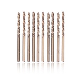 Twist Drill Bits, 10pcs M35 HSS-CO Cobalt Drill Bit Set 1mm-5mm, for Drilling on Stainless Steel, Cast iron, Sheet Metal, Steel Plate, Angle Iron(1mm)