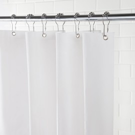 Kenney Heavyweight Mildew-Resistant PEVA Shower Curtain Liner, 70" W x 72" H, White