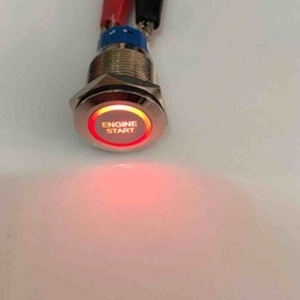 Mintice 19 mm Car Toggle Switch Rocker Switch Push Button 12 V Red Light Metal Engine Start