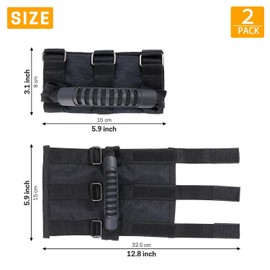 GNEGNI 2 Pack Grab Handles Set for Jeep Wrangler JK JL YJ TJ JKU JLU & Gladiator JT 1955-2023, Hand Grip Grabs, Roll Bar Accessories