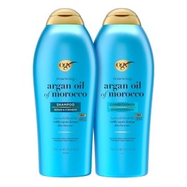 OGX Renewing + Argan Oil of Morocco Shampoo & Conditioner Set, Helps Strengthen & Repair Dry, Damaged Hair, Paraben-Free, Sulfate-Free Surfactants, 25.4 fl. Oz (Pack of 2)