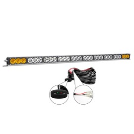 AUXTINGS 54 inch Single Row Dual Color LED Light Bar 300W Off Road Light Bar White Amber Combo LED Work Light Truck UTV 4x4 Cars SUVs ATVs Boats Fog Driving Light with Wiring Harness kit