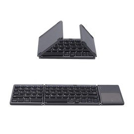 Mcbazel Faltbare Tastatur Bluetooth 5.0 mit Touchpad, Tragbare Kabellose Tastatur für Tablet/Handy/PC/iOS/Android/MacOS/Windows