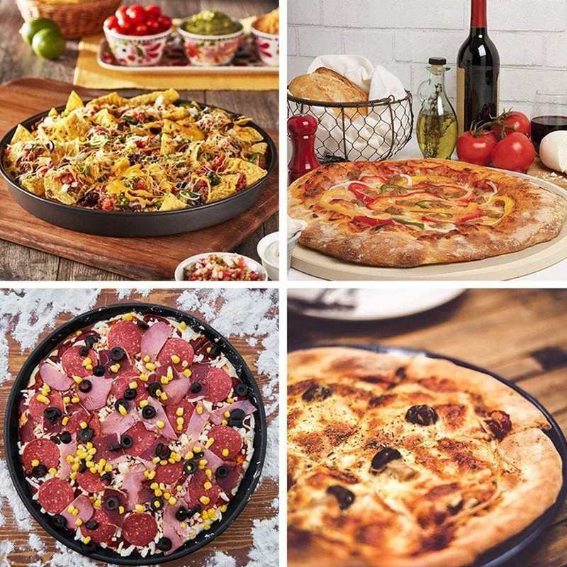 kdjsic 9/10/11/12-Inch Non-Stick Pizza Pan Carbon Steel Pizza Oven Tray