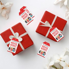 Movie Night Thank You Favor Tags, 50Pcs Movie Thank You Tags Cinema Gift Tag with String for Birthday Theater Film Teacher Appreciation Gift Cards Employee Worker Thanksgiving Day Party Favors