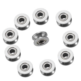 V-Groove Bearing, Pack of 10 V624ZZ Deep Metal V-Groove Guide Pulley for Rail Linear Motion System, V Groove Bearing Pulley Bearing Groove Sealed Ball Bearings, 4 x 13 x 6 mm
