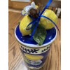 White LEMON CANISTER DOG/CAT TREATS CANISTER BLUE SKY CLAYWORKS CERAMIC