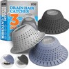 zaa Bathtub Drain Hair Catcher, Silicone Collapsible 3 Pack Drain