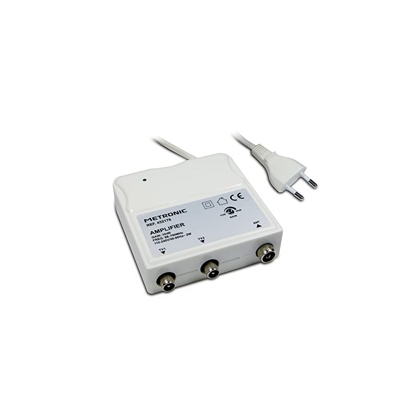 Metronic White Indoor Amplifier VHF UHF with 4G Filter 332176