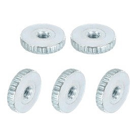 QUARKZMAN Knurled Thumb Nuts, M3 Female Thread Thin Galvanized Carbon Steel Knurled Nut Flat Head Through Hole Adjustment Screws for 3D Printer, Pack of 5