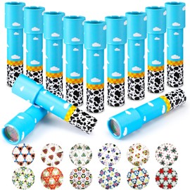 RoundFunny 12 Pcs Cartoon Story Birthday Party Favors Blue Sky White Cloud Cow Kaleidoscopes Nostalgic Toys Educational Toys Goodie Bags Stuffers for Kids Classroom School Return Gifts Carnival Prizes