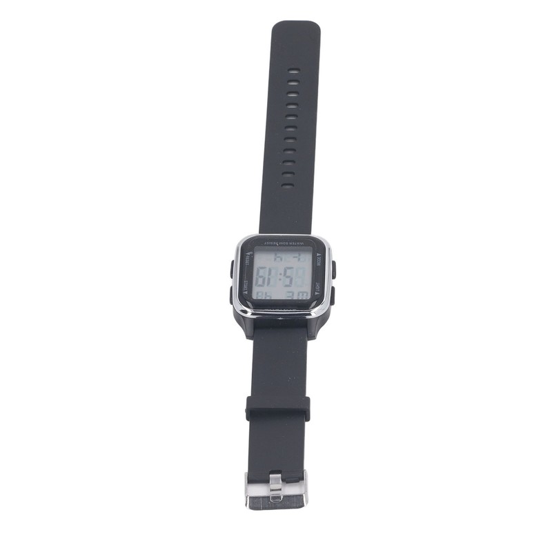 Digital Watch EL Backlit Waterproof Multifunctional Stylish Square Watch for