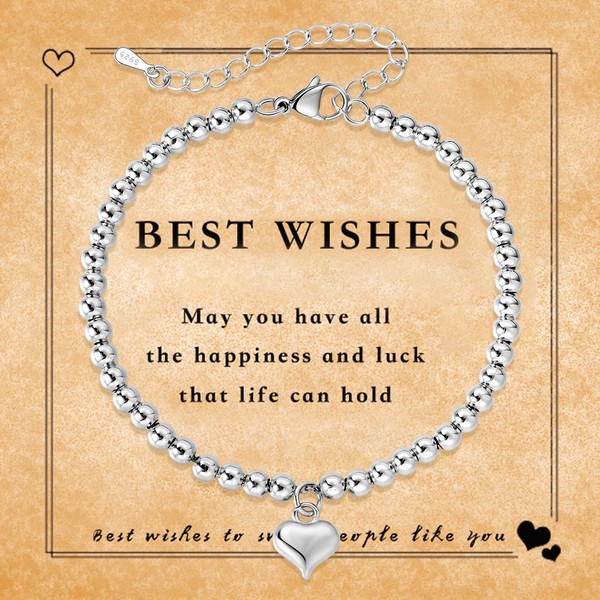 Best Wishes Bracelets for Womens, Sterling Silver Bracelet for Women,