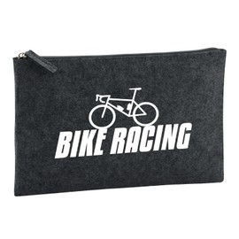 Huuraa Kulturbeutel Bike Racing Fahrrad Geschenk 1 Liter Charcoal Filz Bike Racing Geschenkidee